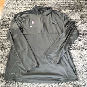Nike Milwaukee Bucks Grey Quarter Zip